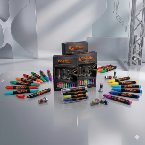 Pack of three color markers for bolts